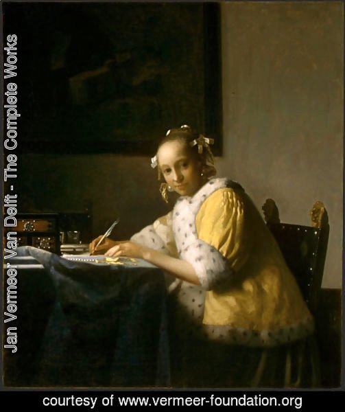 Jan Vermeer Van Delft - A Lady Writing a Letter 1665-66
