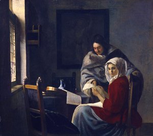 Jan Vermeer Van Delft - Girl Interrupted at Her Music 1660-61