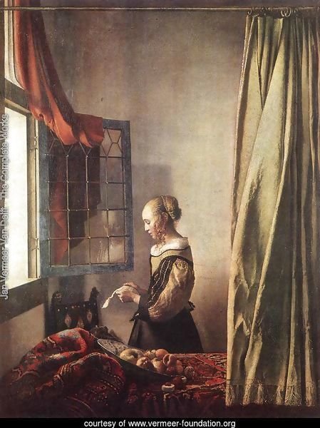 Girl Reading a Letter at an Open Window 1657