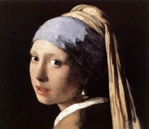 Jan Vermeer Van Delft - Girl with a Pearl Earring (detail-1) c. 1665
