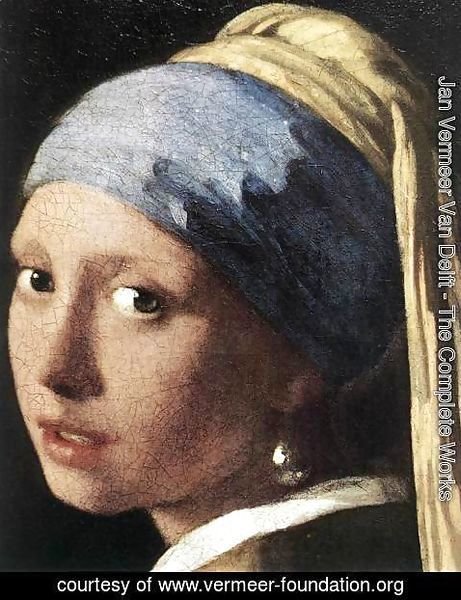 Jan Vermeer Van Delft - Girl with a Pearl Earring (detail-2) c. 1665