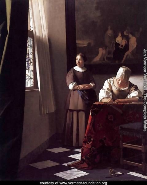 Lady Writing a Letter with Her Maid c. 1670