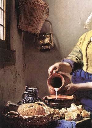 Jan Vermeer Van Delft - The Milkmaid (detail-2) c. 1658