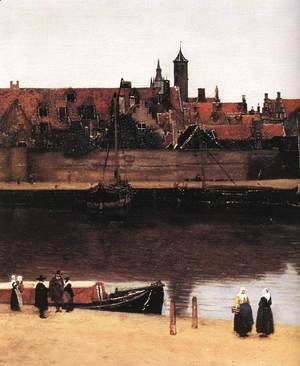 Jan Vermeer Van Delft - View of Delft (detail-2) 1659-60