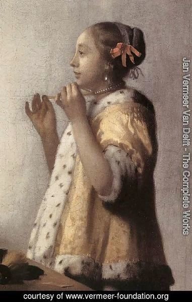 Jan Vermeer Van Delft - Woman with a Pearl Necklace (detail) 1662-64