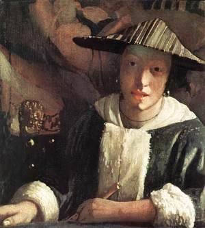 Jan Vermeer Van Delft - Young Girl with a Flute 1666-67