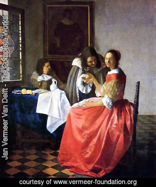 Jan Vermeer Van Delft - The Girl with a Wine Glass