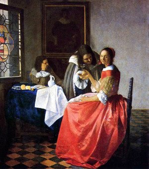 Jan Vermeer Van Delft - The Girl with a Wine Glass