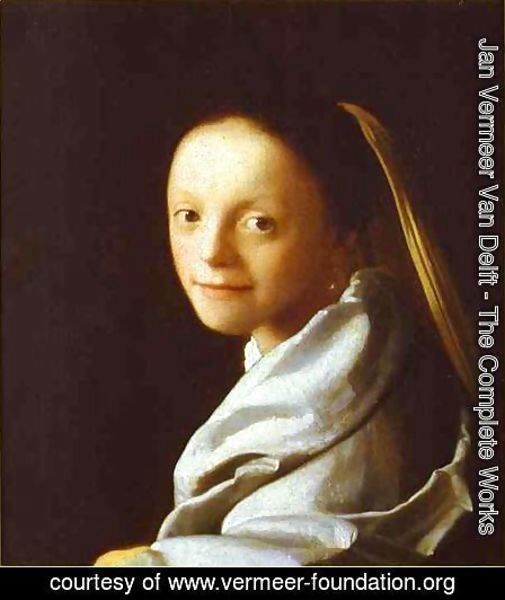 Jan Vermeer Van Delft - Head Of A Girl 1666-1667