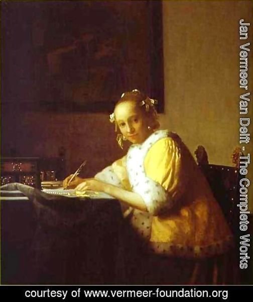 Jan Vermeer Van Delft - Lady Writing A Letter 1665-1670