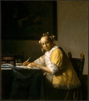 Jan Vermeer Van Delft - A Lady Writing a Letter 1665-66