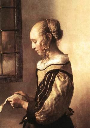 Girl Reading a Letter at an Open Window (detail-1) 1657