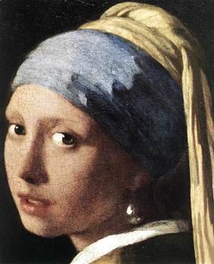Jan Vermeer Van Delft - Girl with a Pearl Earring (detail-2) c. 1665