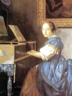 Lady Seated at a Virginal (detail) c. 1673
