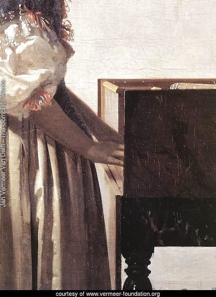 Lady Standing at a Virginal (detail-2) c. 1670