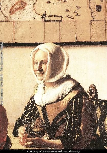 Officer with a Laughing Girl (detail-1), c. 1657