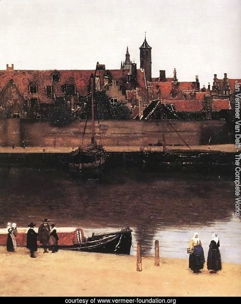 View of Delft (detail-2) 1659-60