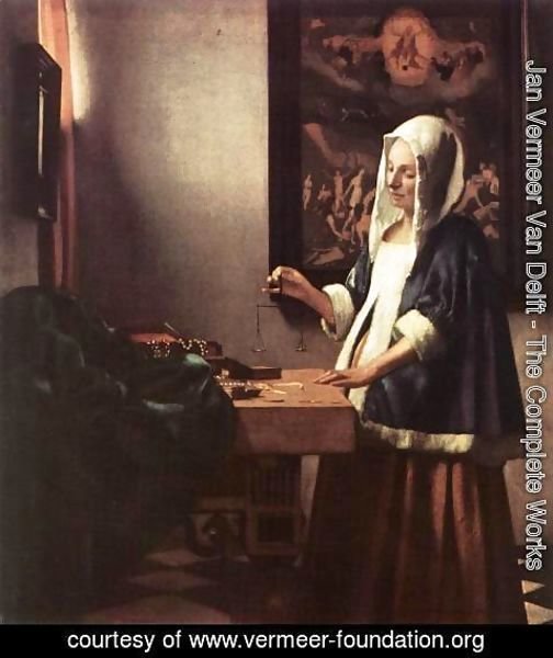 Jan Vermeer Van Delft - Woman Holding a Balance 1662-63