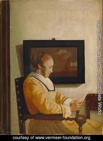 Jan Vermeer Van Delft - A Young Woman Reading